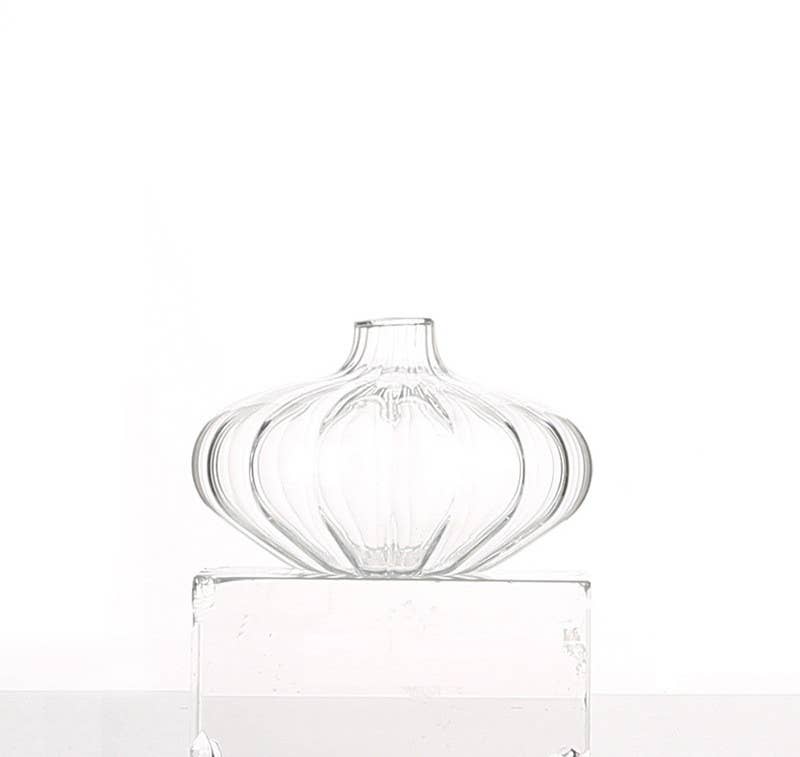 Ribbed Glass Bud Vases