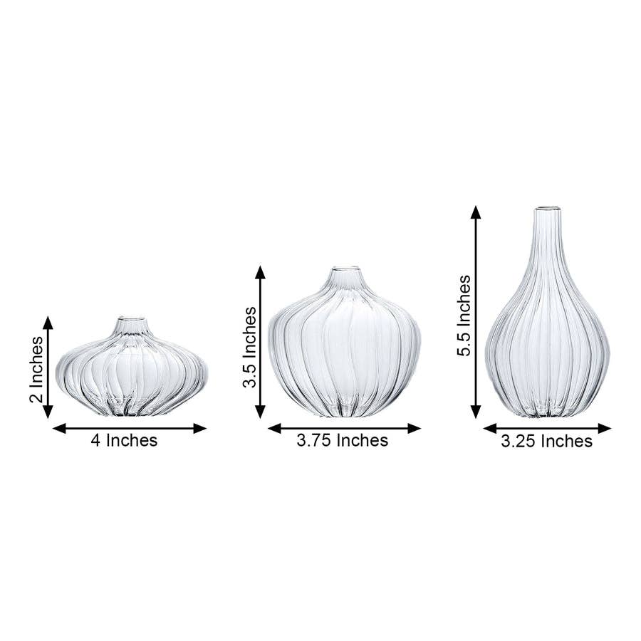 Ribbed Glass Bud Vases