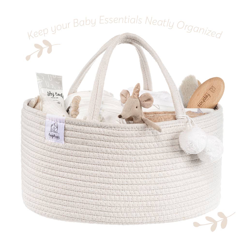 Rope Diaper Caddy- Off-white