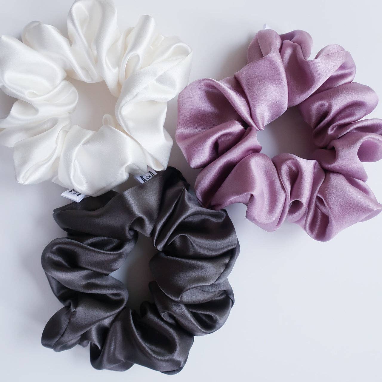 100% Silk Light Purple Scrunchie