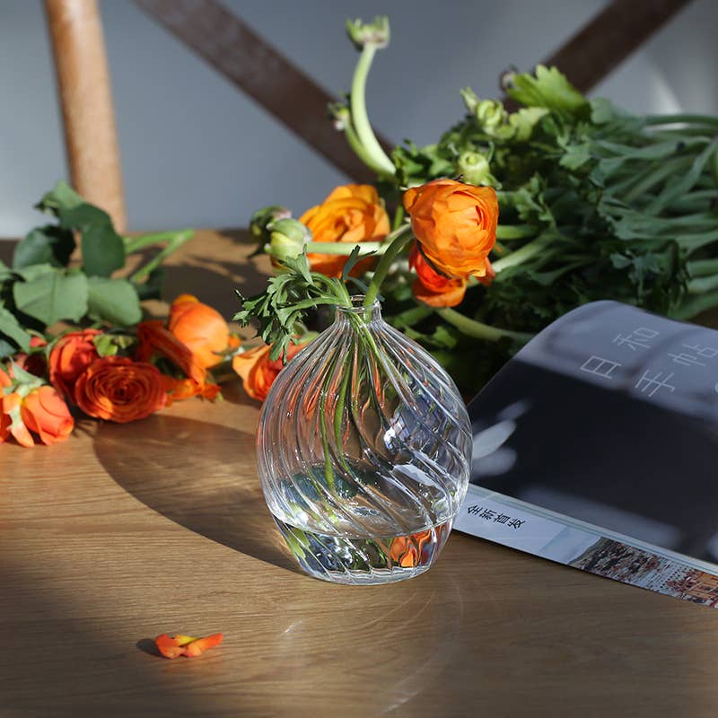 Twist Glass Bud Vases