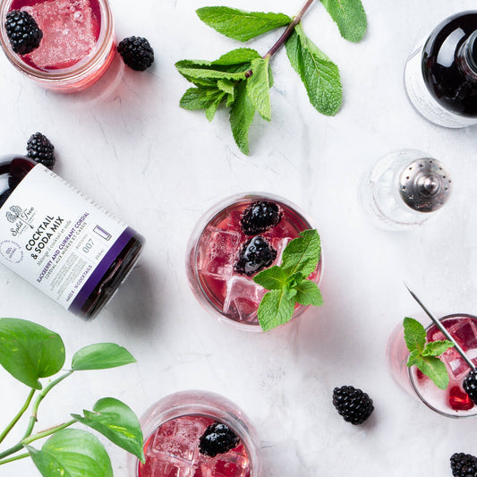 Blackberry Blackcurrant Cordial Cocktail and Soda Mix