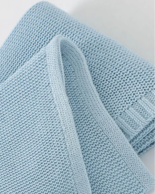 Baby Blue Knitted Blanket