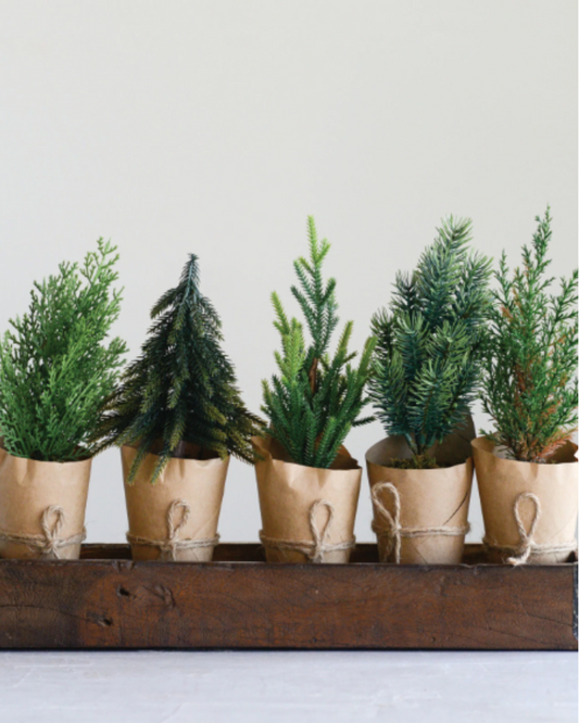 Faux Tree with Paper Wrapped Pot