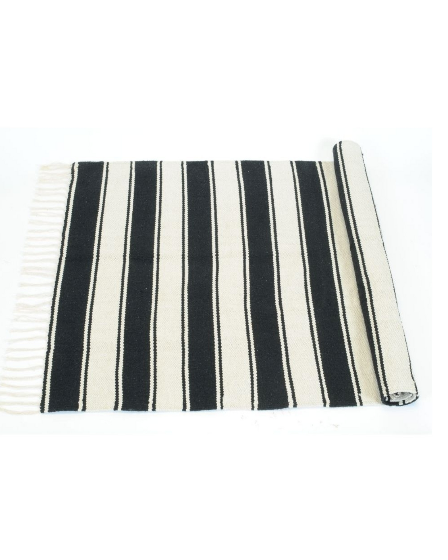 Black & White Striped Rug