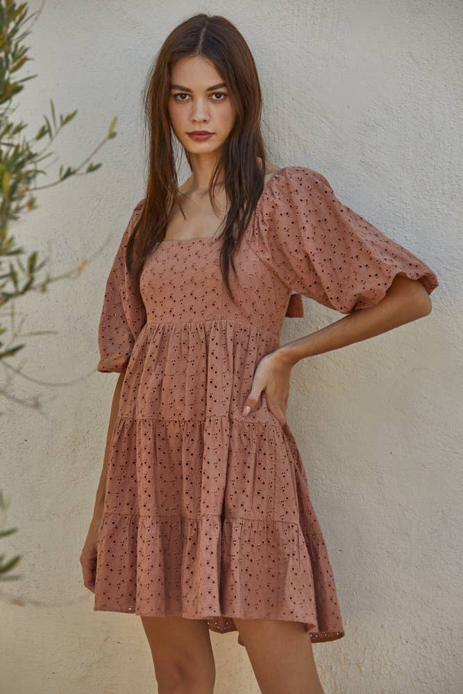 Terracotta Ruffle Dress