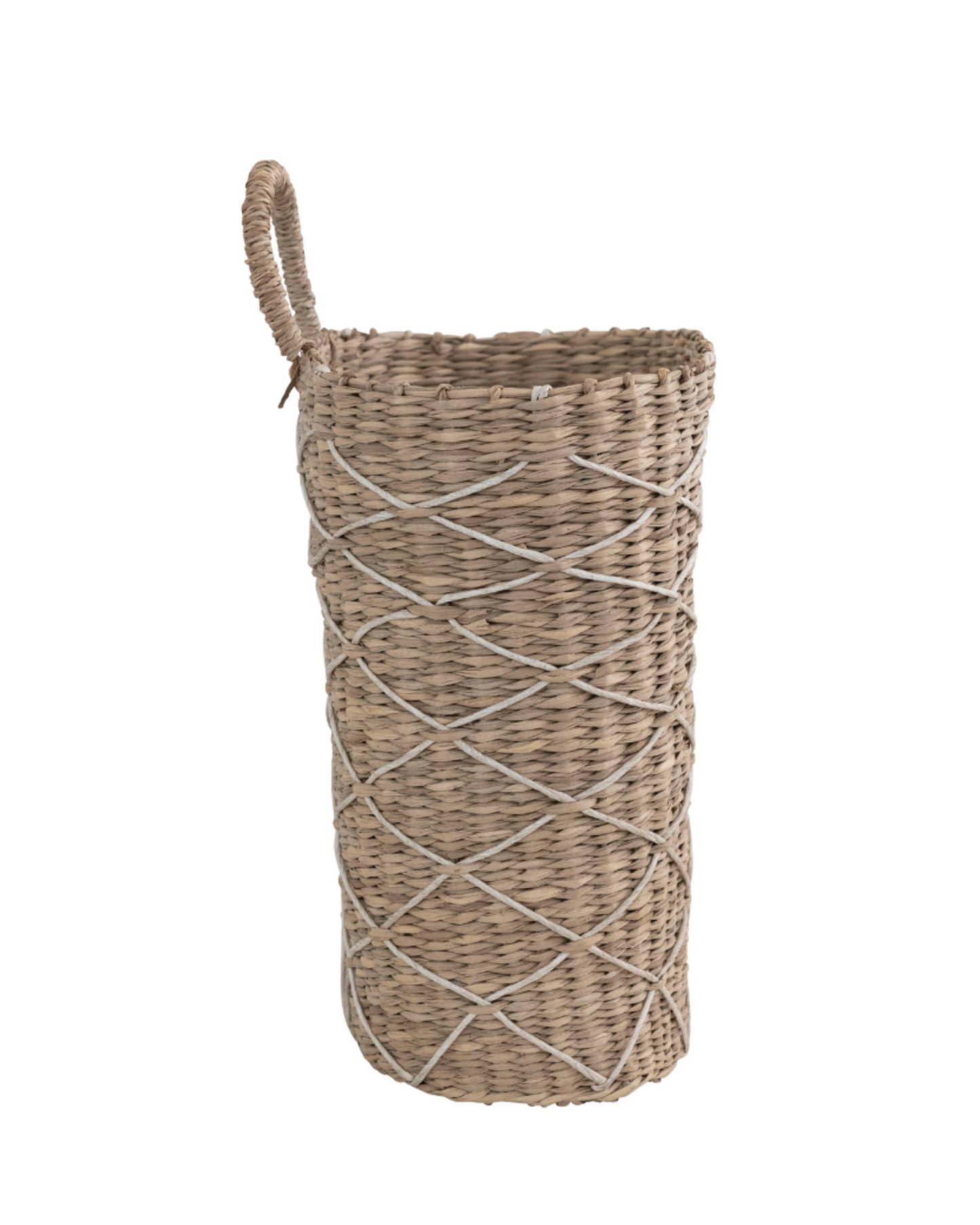 Hand-Woven Seagrass Wall Basket with Handle