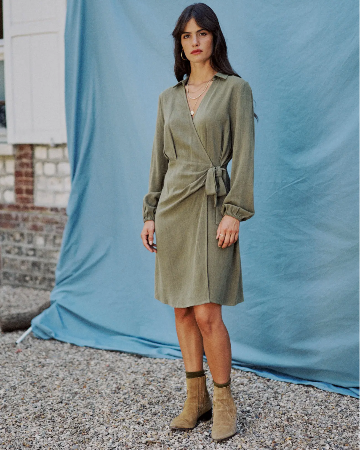 Mae Tie Wrap Shirt Dress