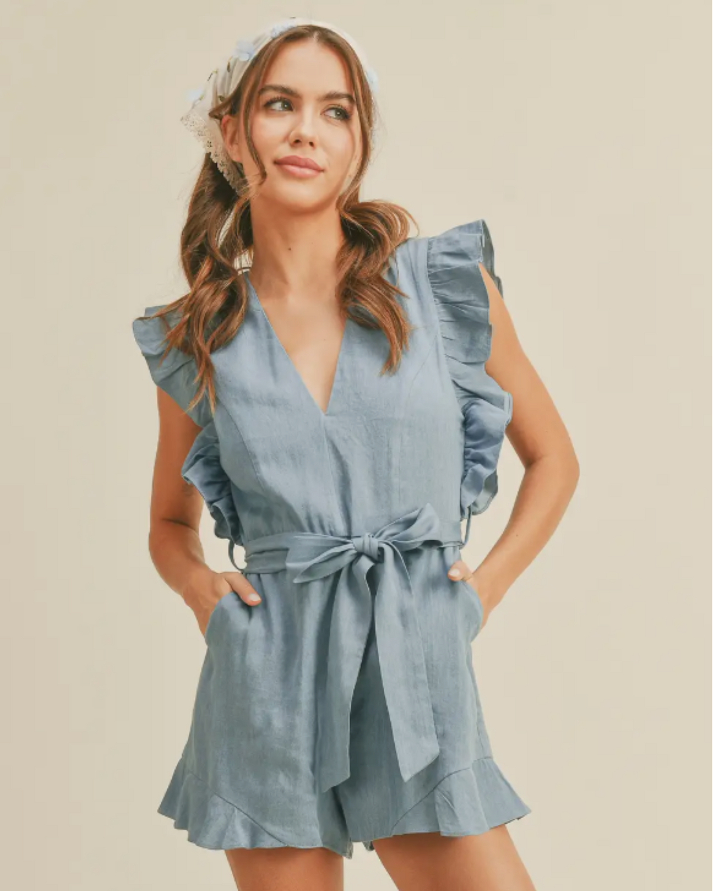 Tencel Ruffled Romper