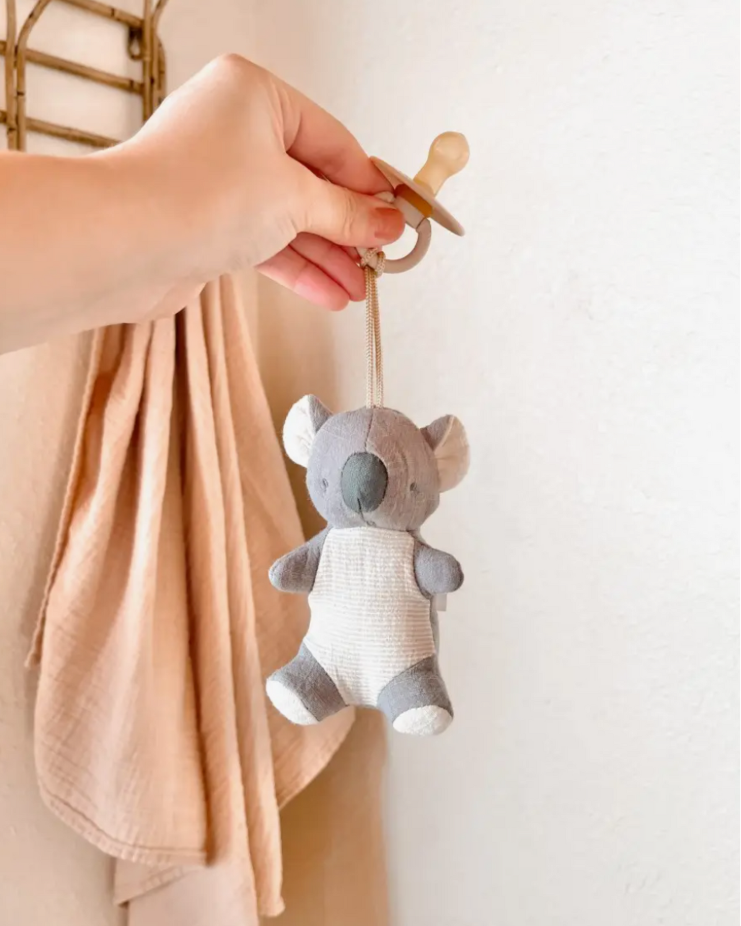 Bitzy Pal: Natural Rubber Pacifier & Stuffed Animal