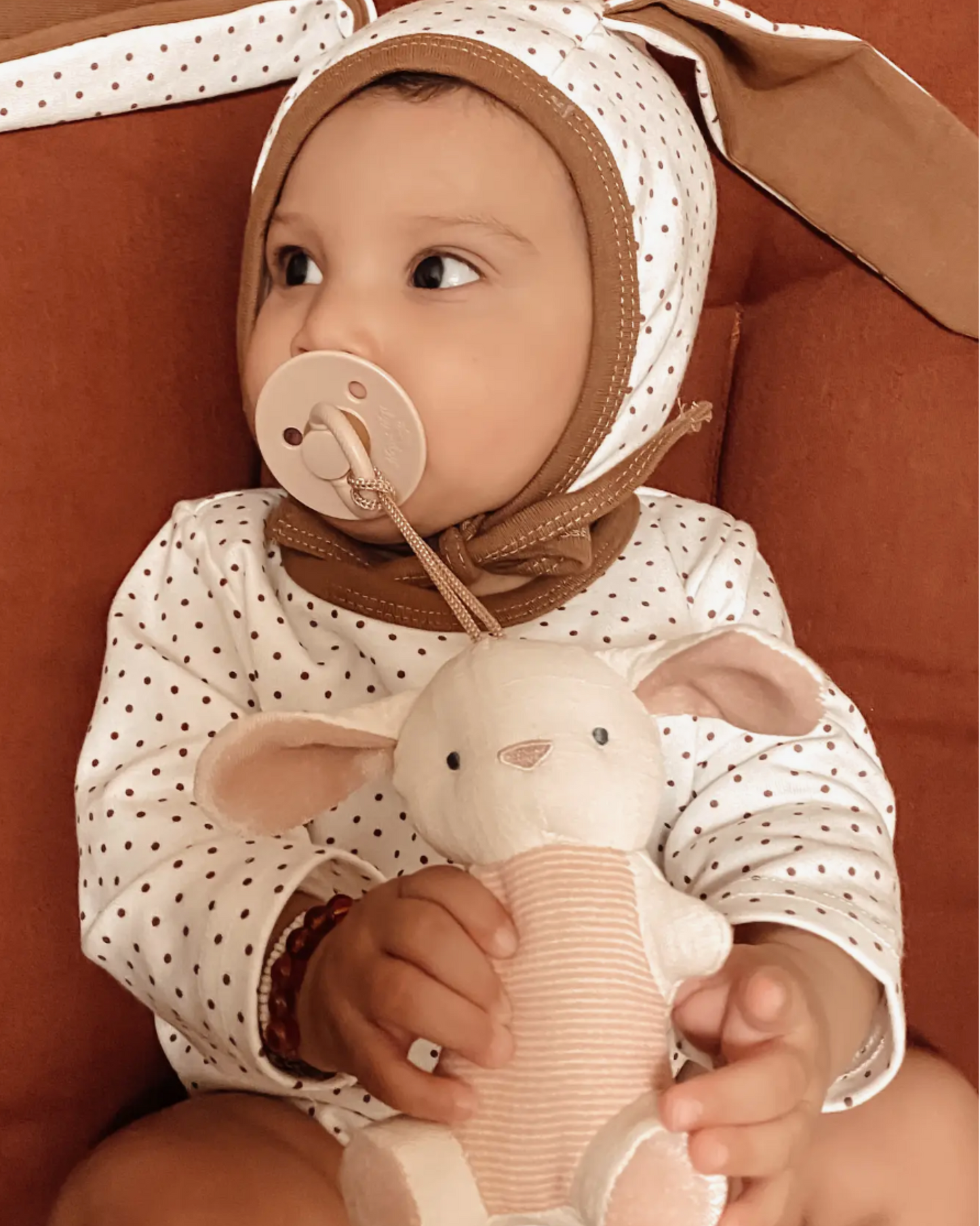 Bunny Bitzy Pal: Natural Rubber Pacifier & Stuffed Animal