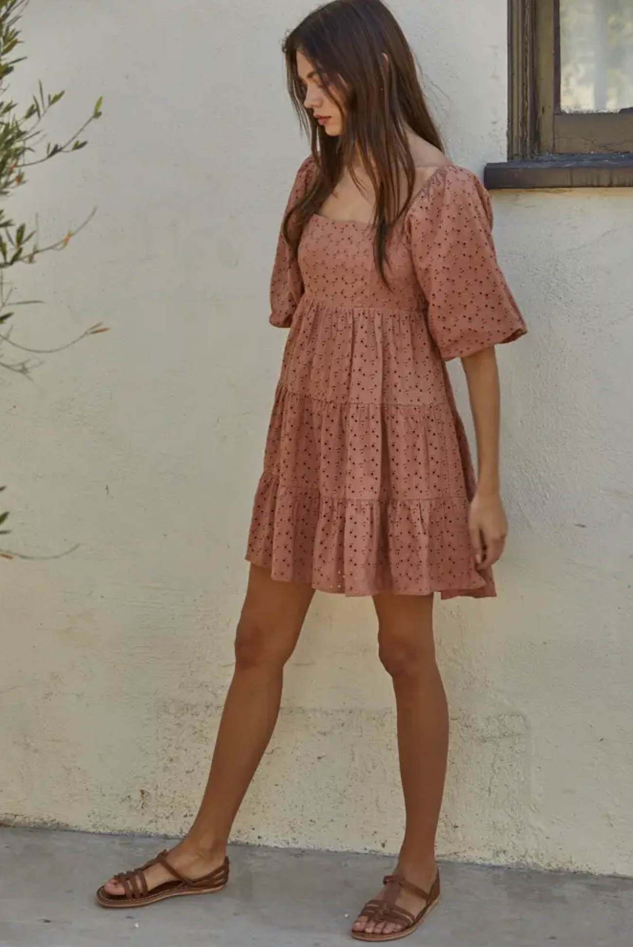 Terracotta Ruffle Dress