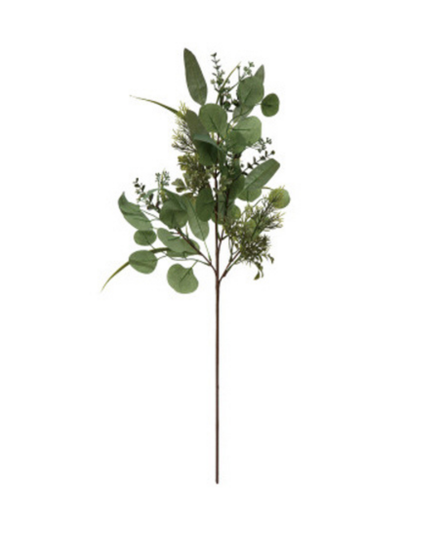 Faux Mixed Greenery Stem w/ Eucalyptus & Evergreens