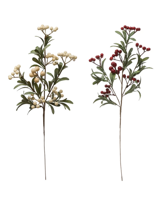 Faux Berry and Leaf Branch