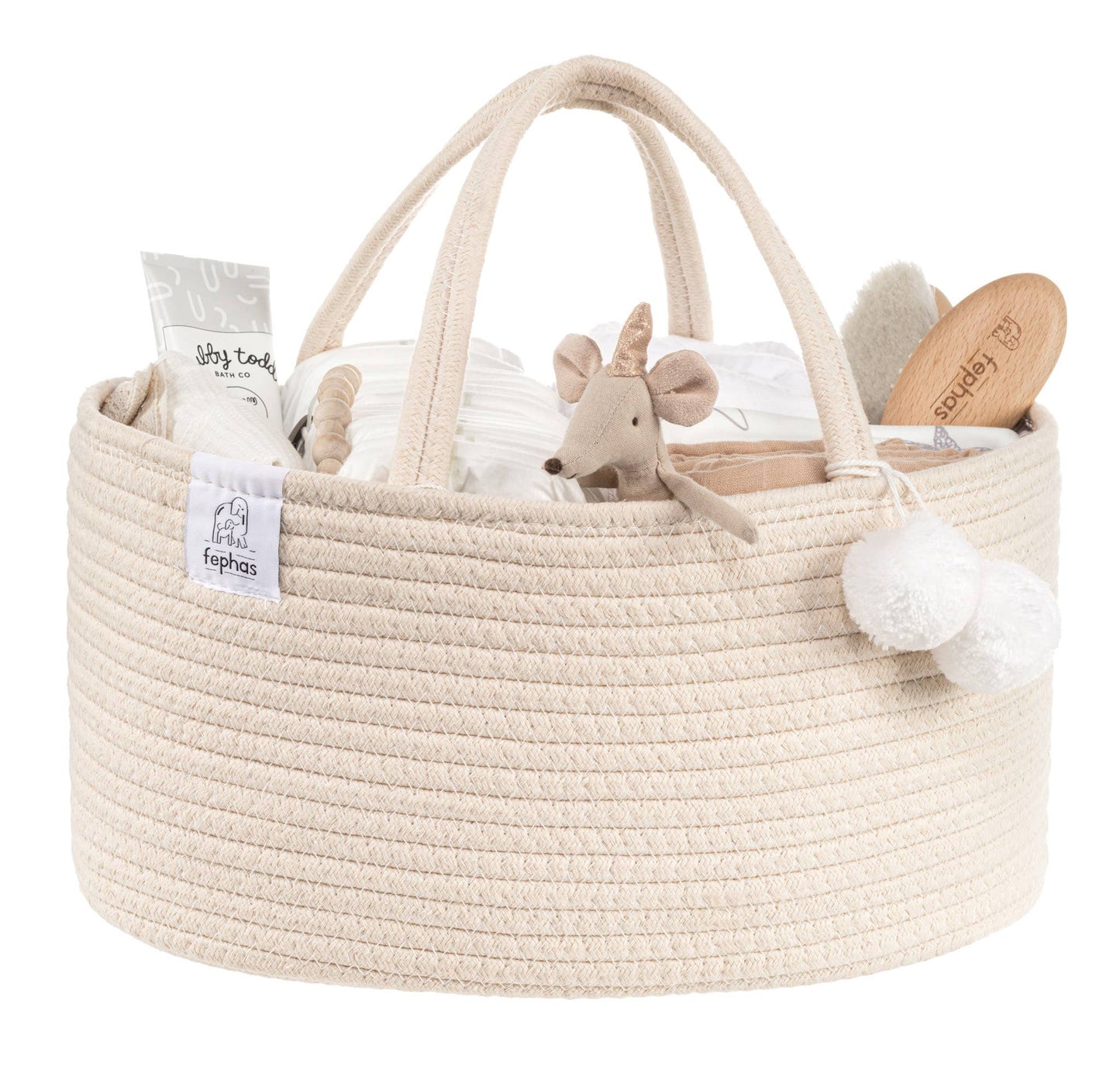 Rope Diaper Caddy in Beige